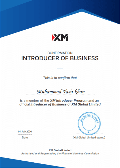 XM Introducer of Business Confirmation — Muhammad Yasir Khan